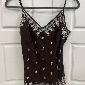 Harold's Brown and Silver Embellished Camisole